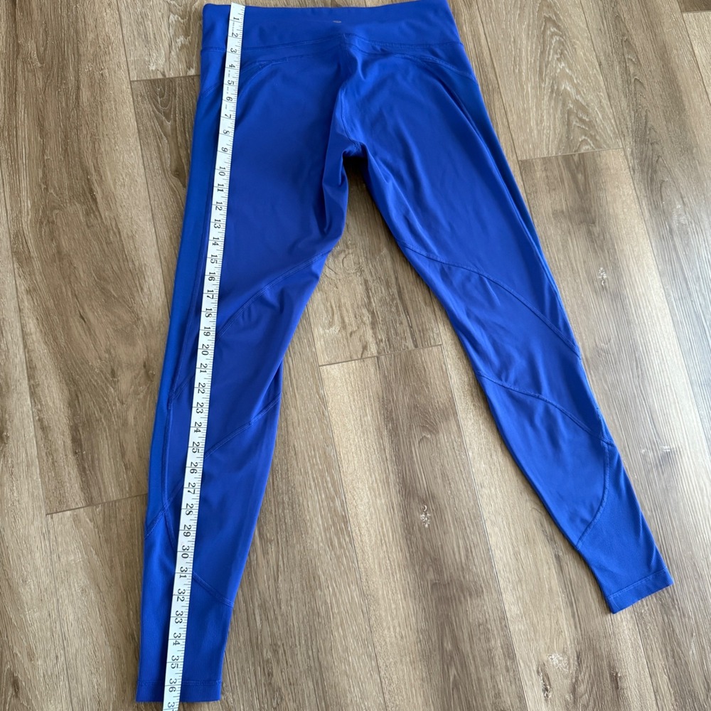 Lululemon Blue Mesh Ribbed Panel High Rise Leggings Size 10 - Picture 6 of 8